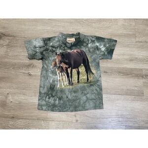 The Mountain Horses Green Tie Dye T-shirt Kids Sz S Small Western Equestrian